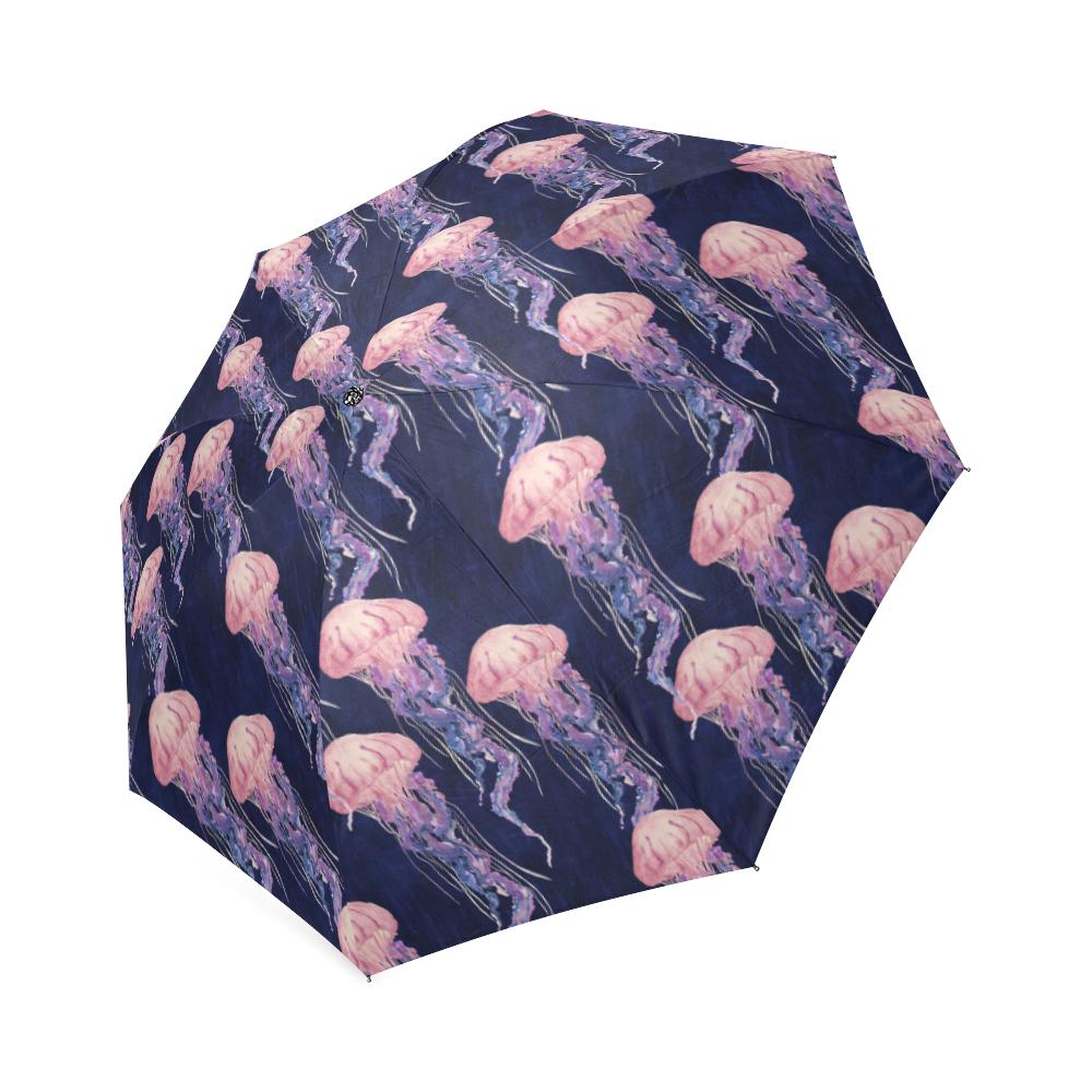 Jellyfish Print Pattern Foldable Umbrella-grizzshop