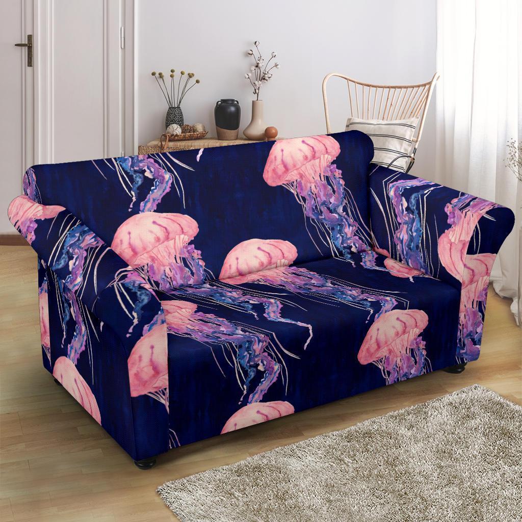 Jellyfish Print Pattern Loveseat Cover-grizzshop