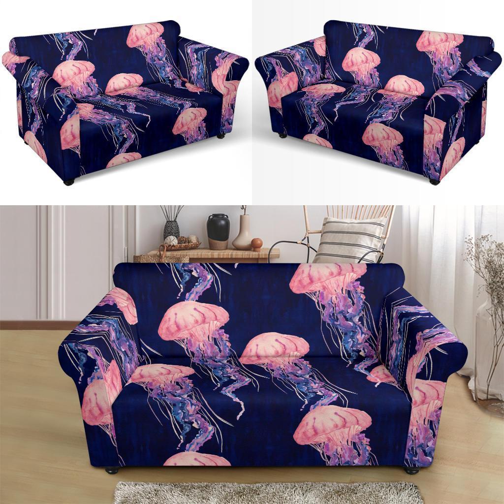 Jellyfish Print Pattern Loveseat Cover-grizzshop