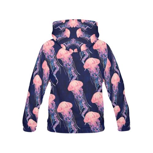 Jellyfish Print Pattern Men Pullover Hoodie-grizzshop