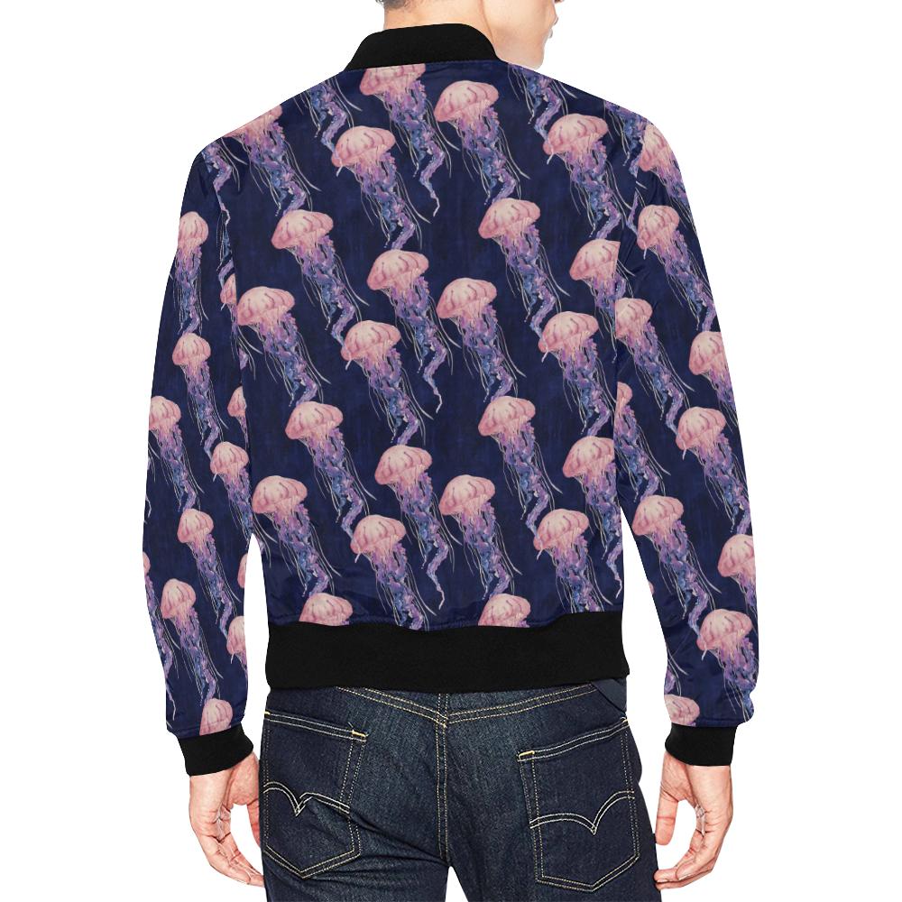 Jellyfish Print Pattern Men's Bomber Jacket-grizzshop