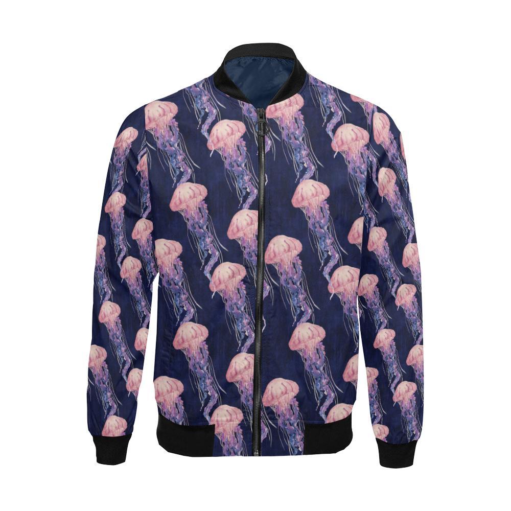 Jellyfish Print Pattern Men's Bomber Jacket-grizzshop