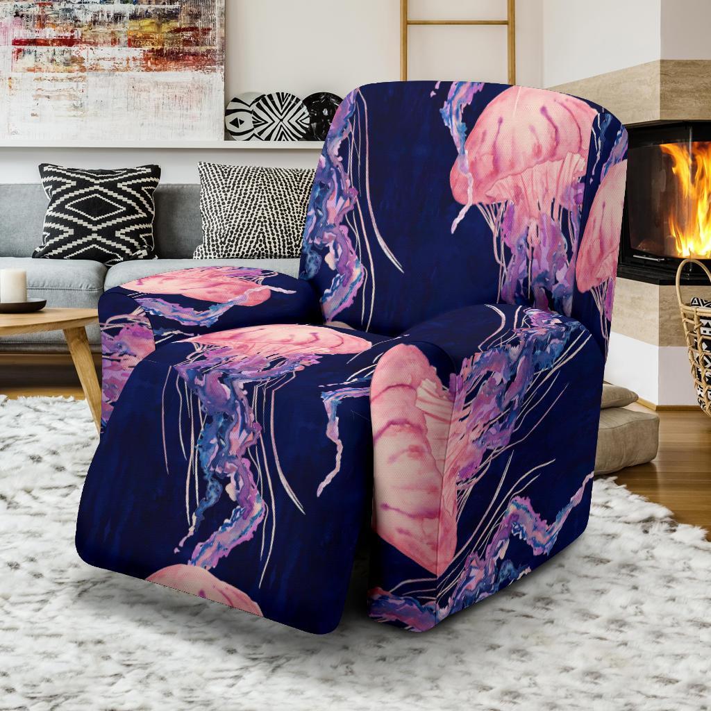 Jellyfish Print Pattern Recliner Cover-grizzshop