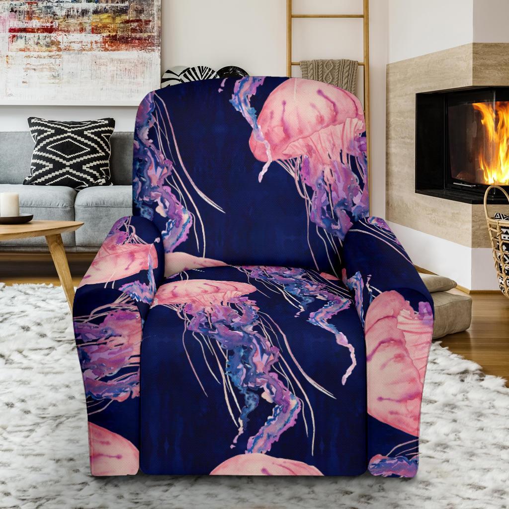 Jellyfish Print Pattern Recliner Cover-grizzshop