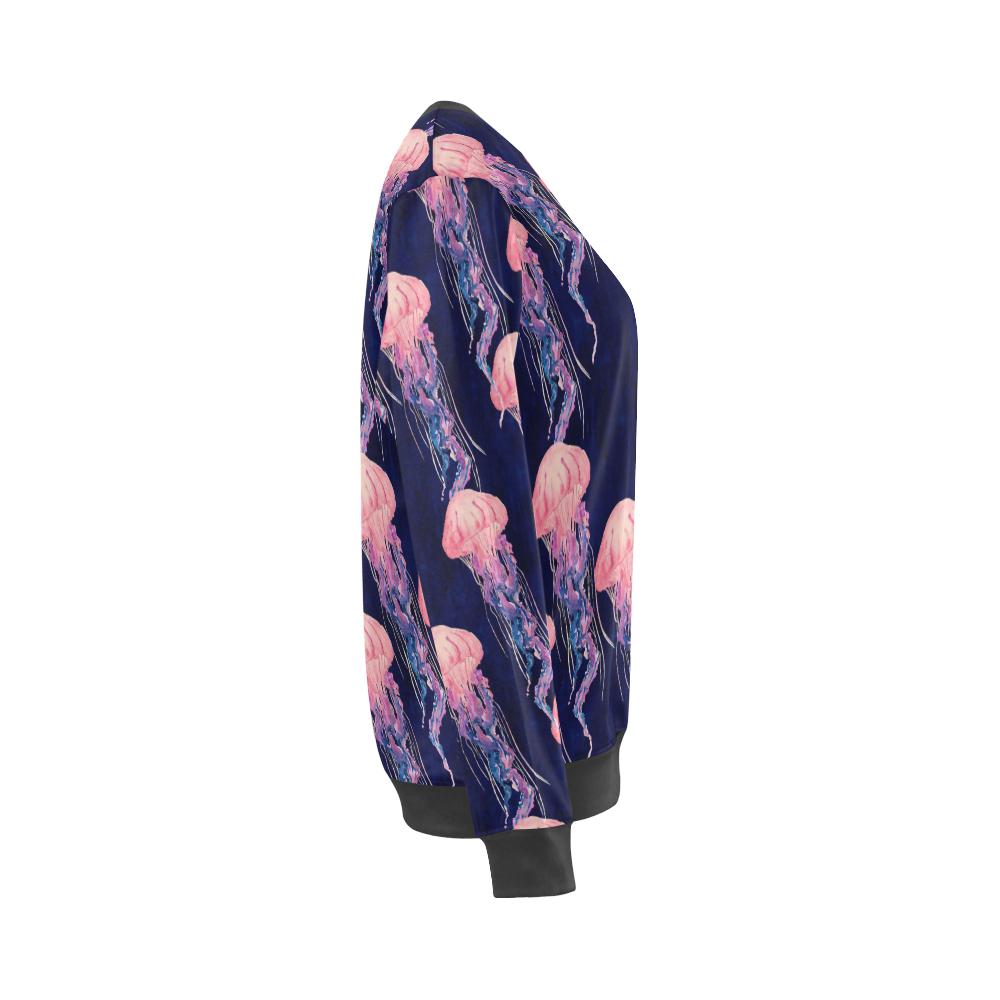 Jellyfish Print Pattern Women's Sweatshirt-grizzshop