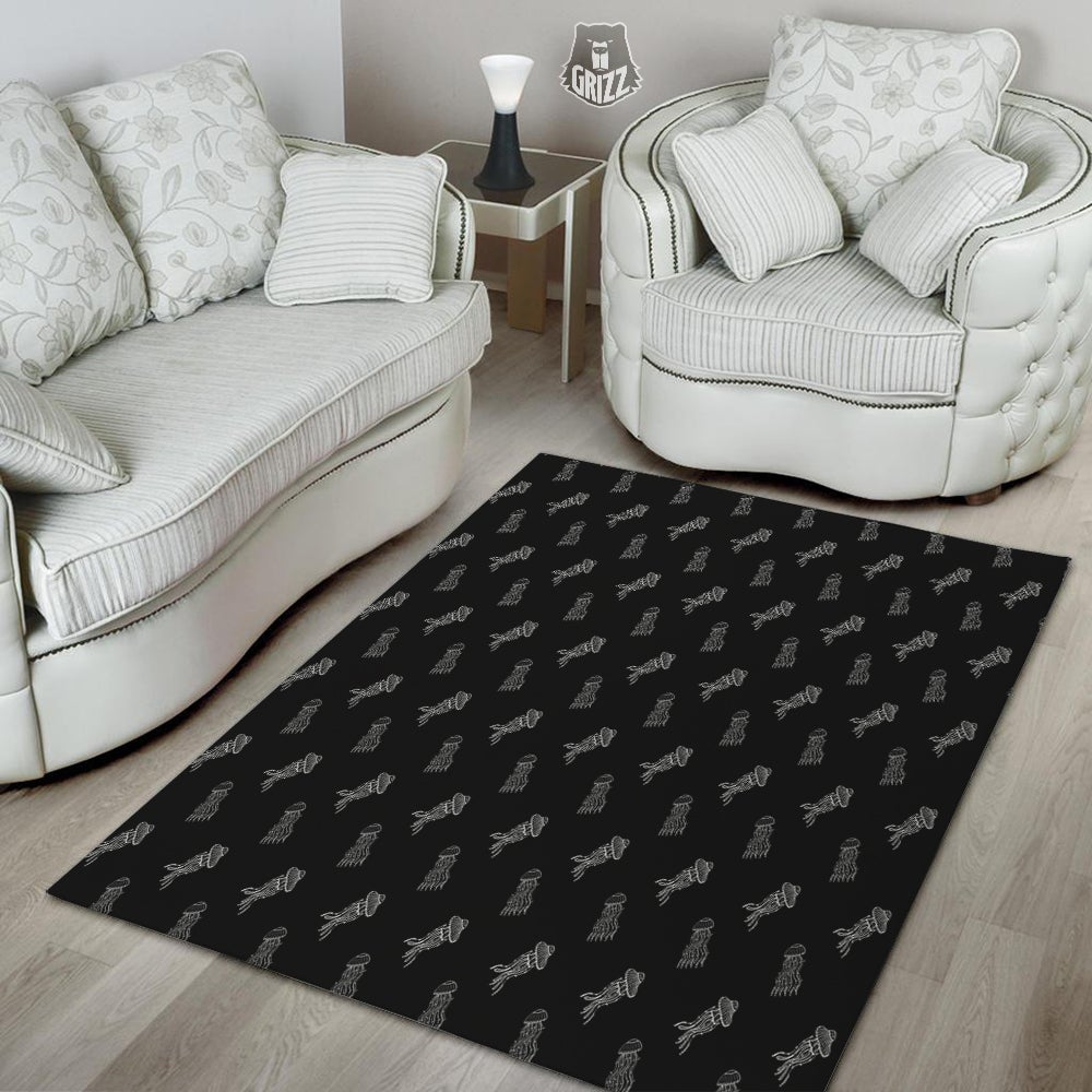 Jellyfish Zentangle Print Pattern Floor Mat-grizzshop