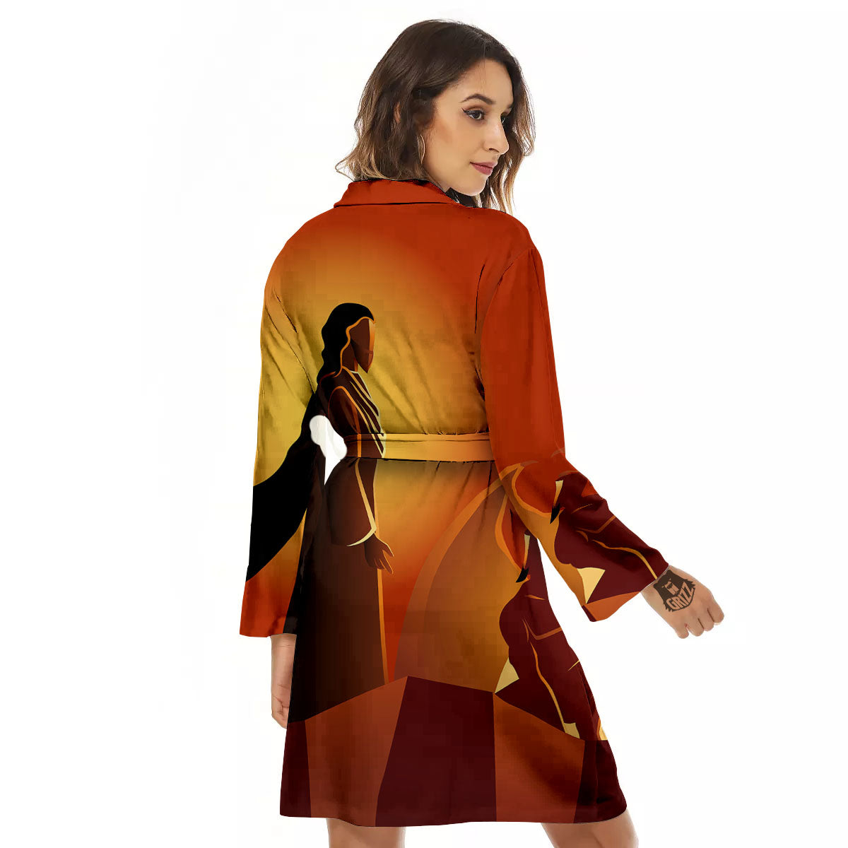 Jesus Christ And Satan Print Women's Robe-grizzshop