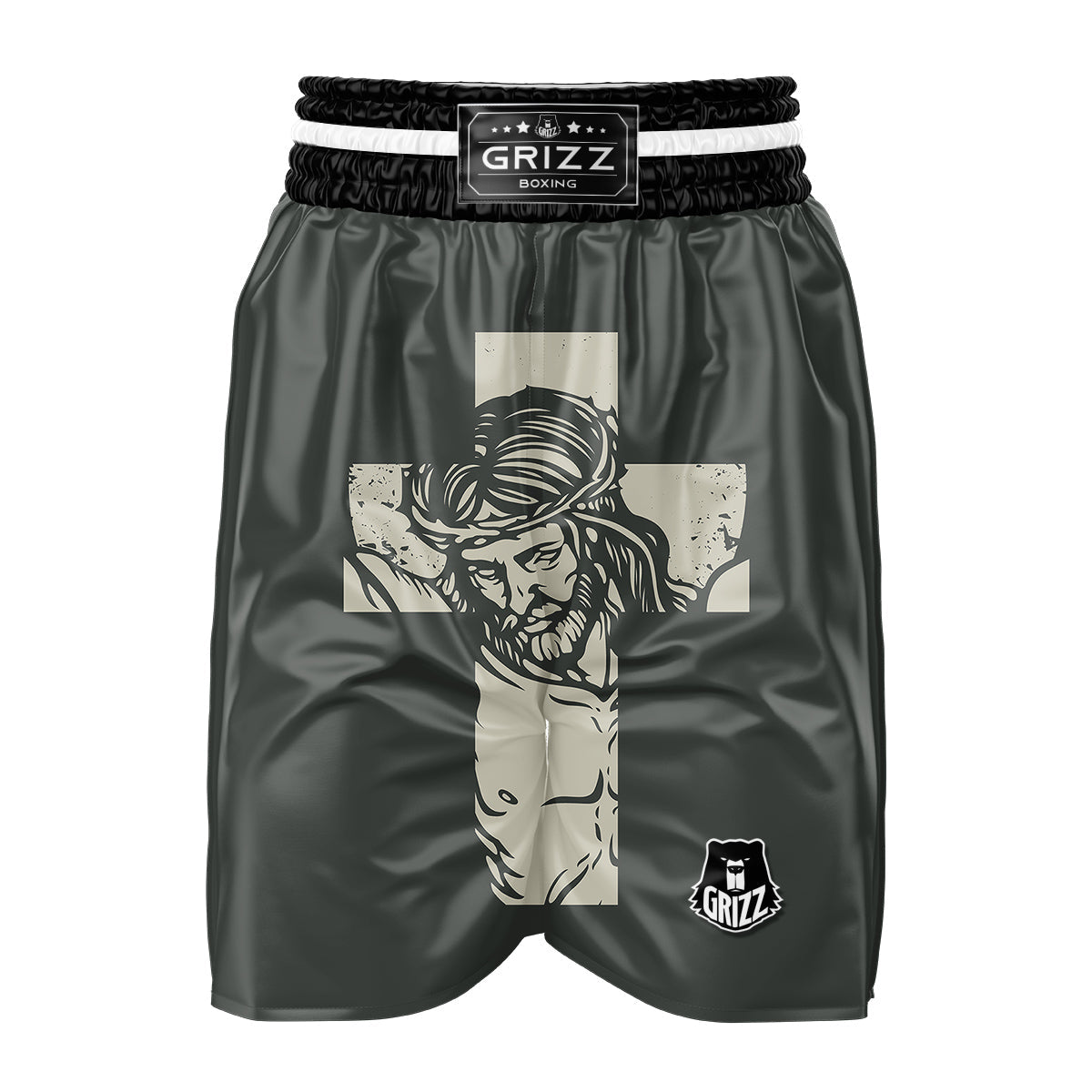 Jesus Christ Crucifixion Print Boxing Shorts-grizzshop