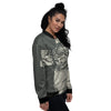 Jesus Christ Crucifixion Print Women's Bomber Jacket-grizzshop