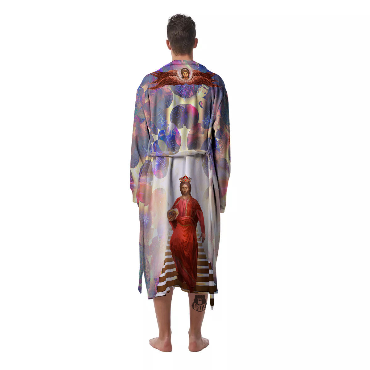 Jesus Christ From Heaven Print Men's Robe-grizzshop