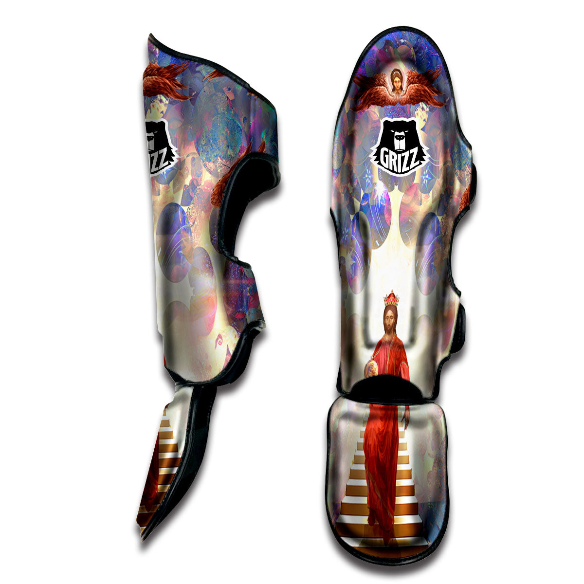 Jesus Christ From Heaven Print Muay Thai Shin Guards-grizzshop