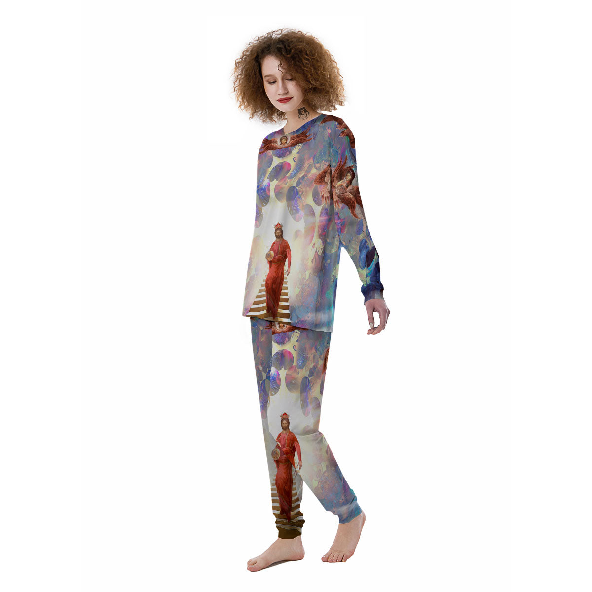 Jesus Christ From Heaven Print Women's Pajamas-grizzshop