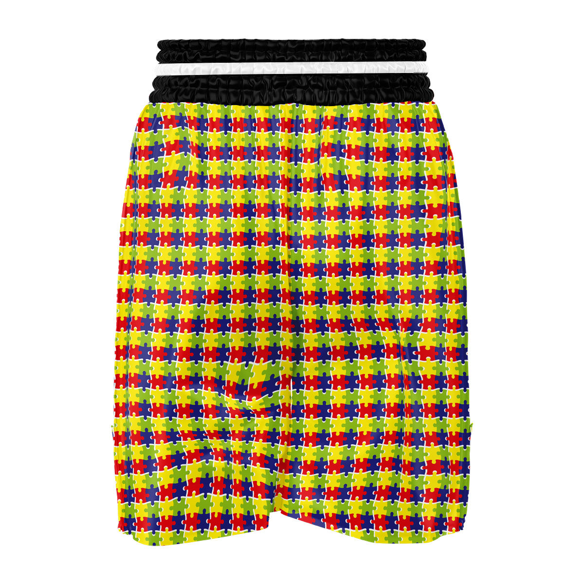 Jigsaw Autism Awareness Print Boxing Shorts-grizzshop