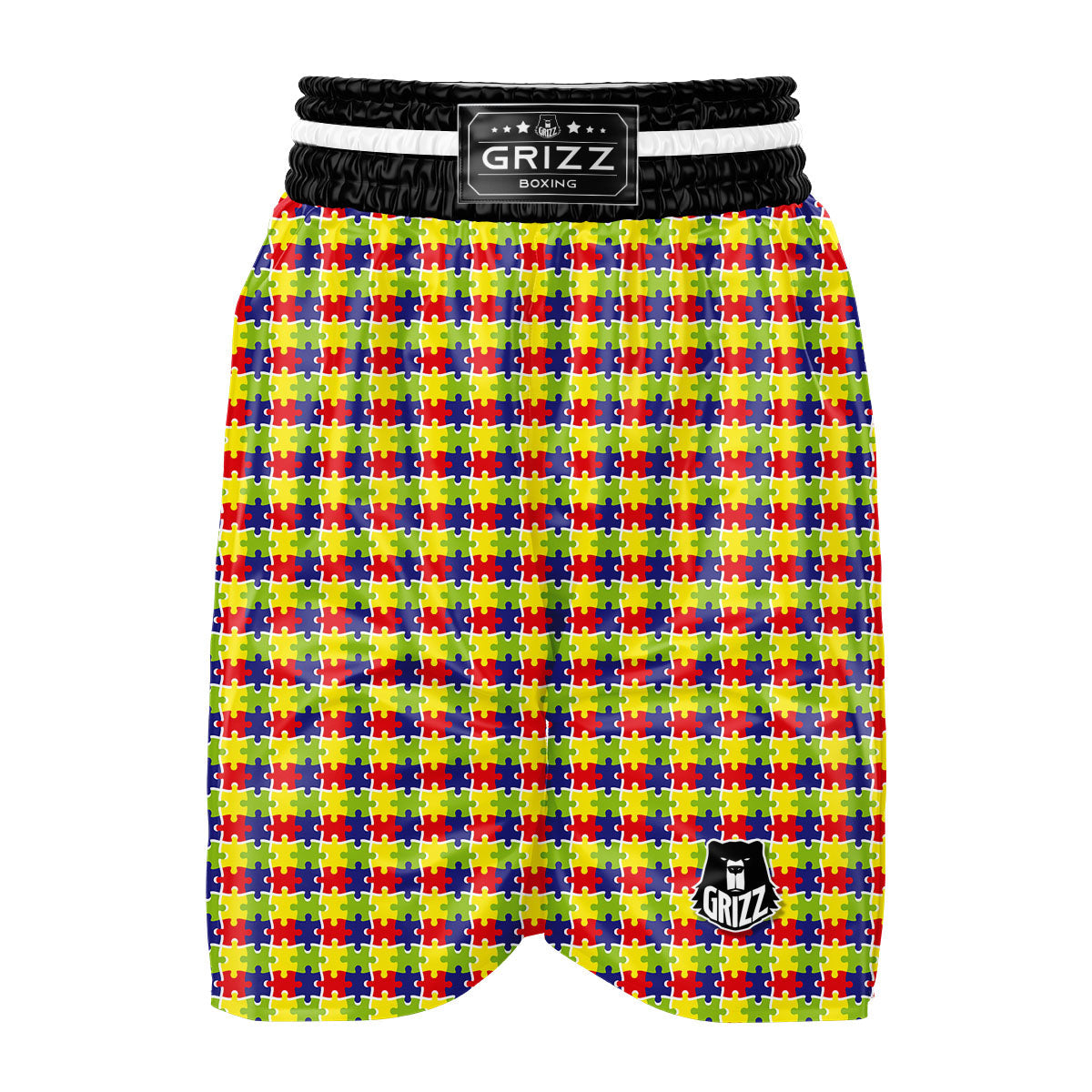 Jigsaw Autism Awareness Print Boxing Shorts-grizzshop