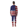 Jigsaw Puzzle American Flag Print Men's Pajamas-grizzshop