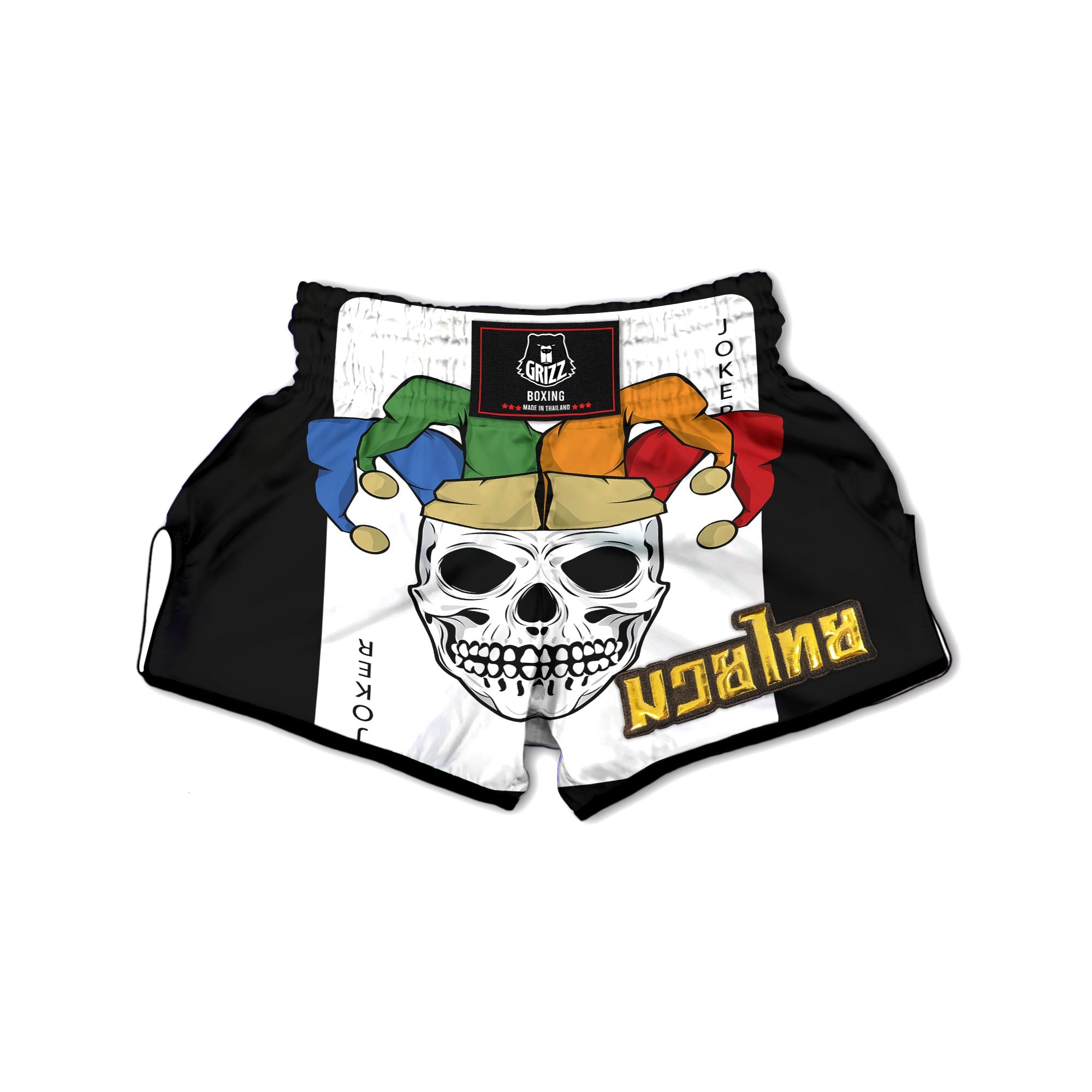 Joker Card Scary Print Muay Thai Boxing Shorts-grizzshop