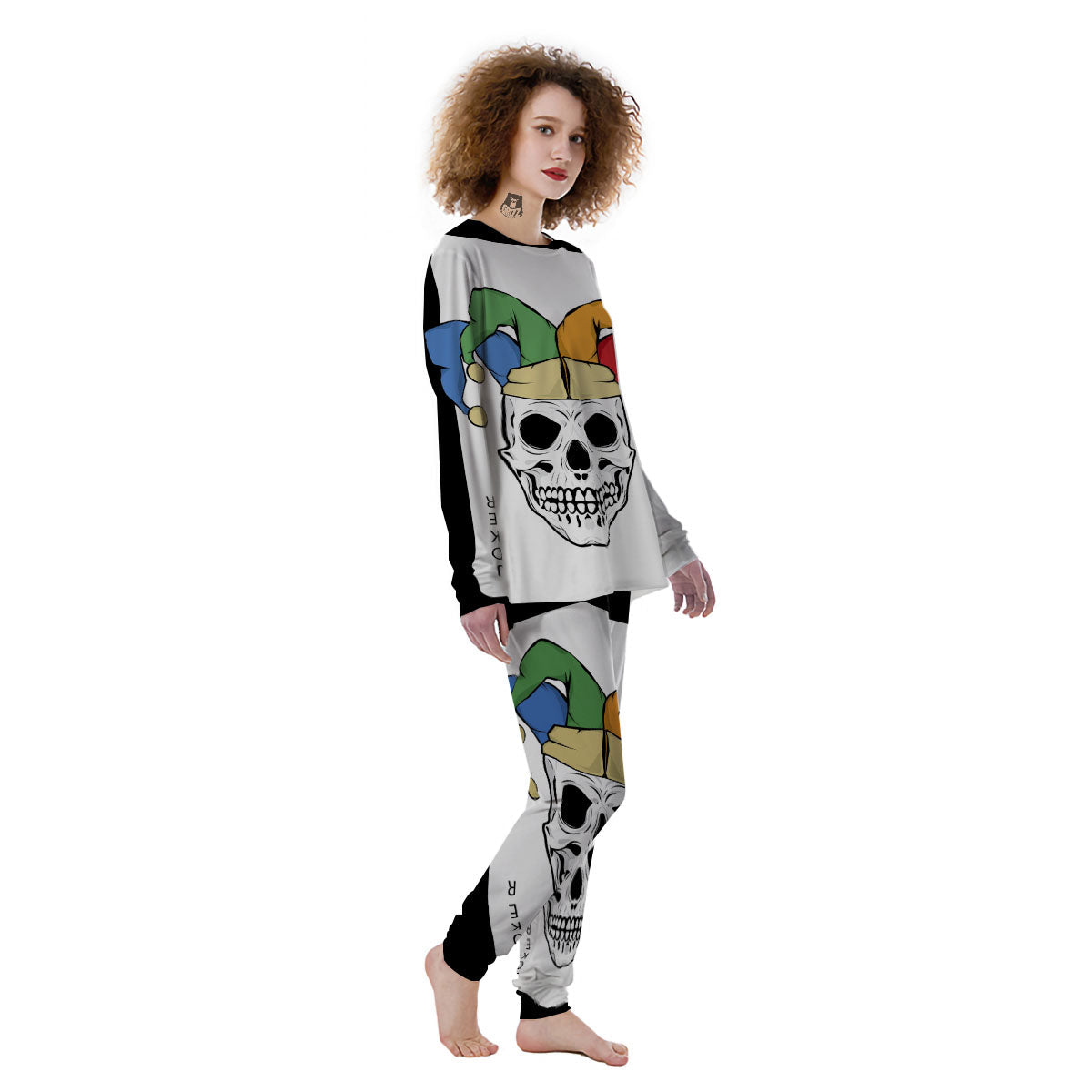 Joker Card Scary Print Women's Pajamas-grizzshop