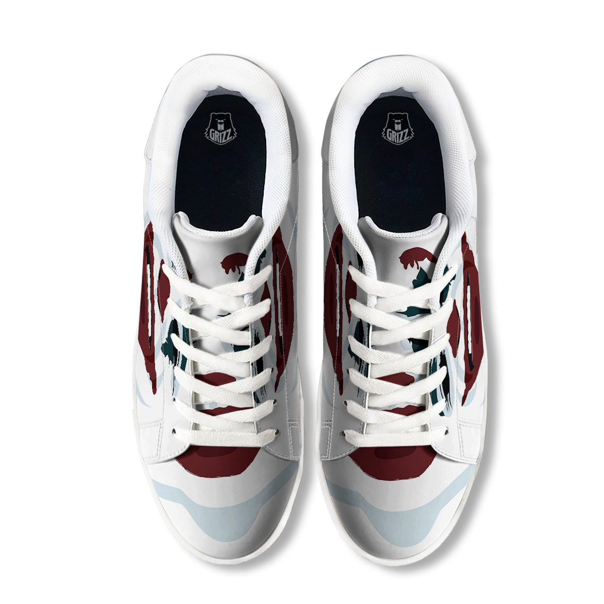 Joker Face Print White Low Top Sneakers-grizzshop