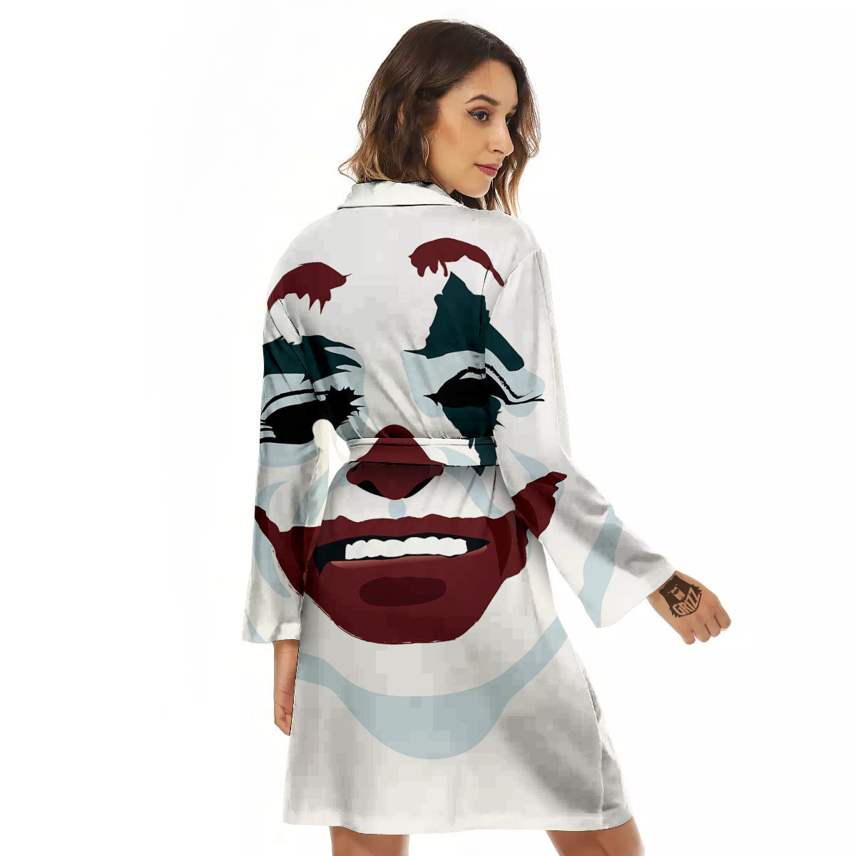 Joker Face Print Women's Robe-grizzshop