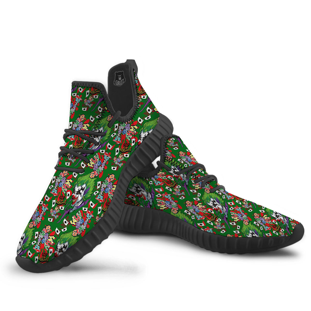 Joker Why So Serious Colorful Print Pattern Black Walking Shoes-grizzshop