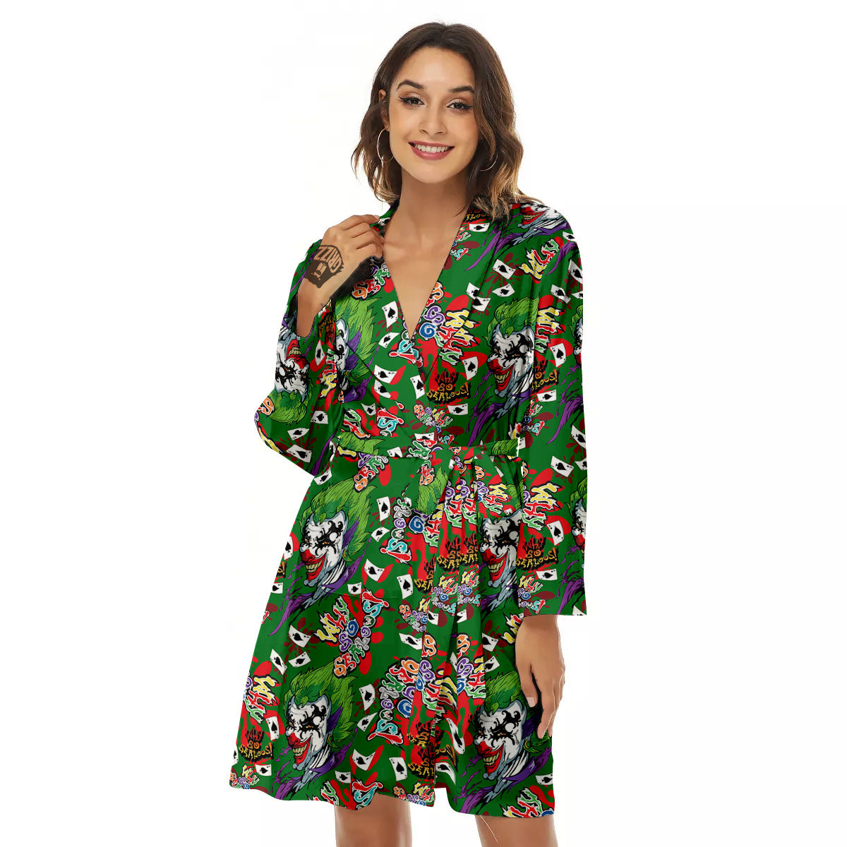 Joker Why So Serious Colorful Print Pattern Women's Robe-grizzshop