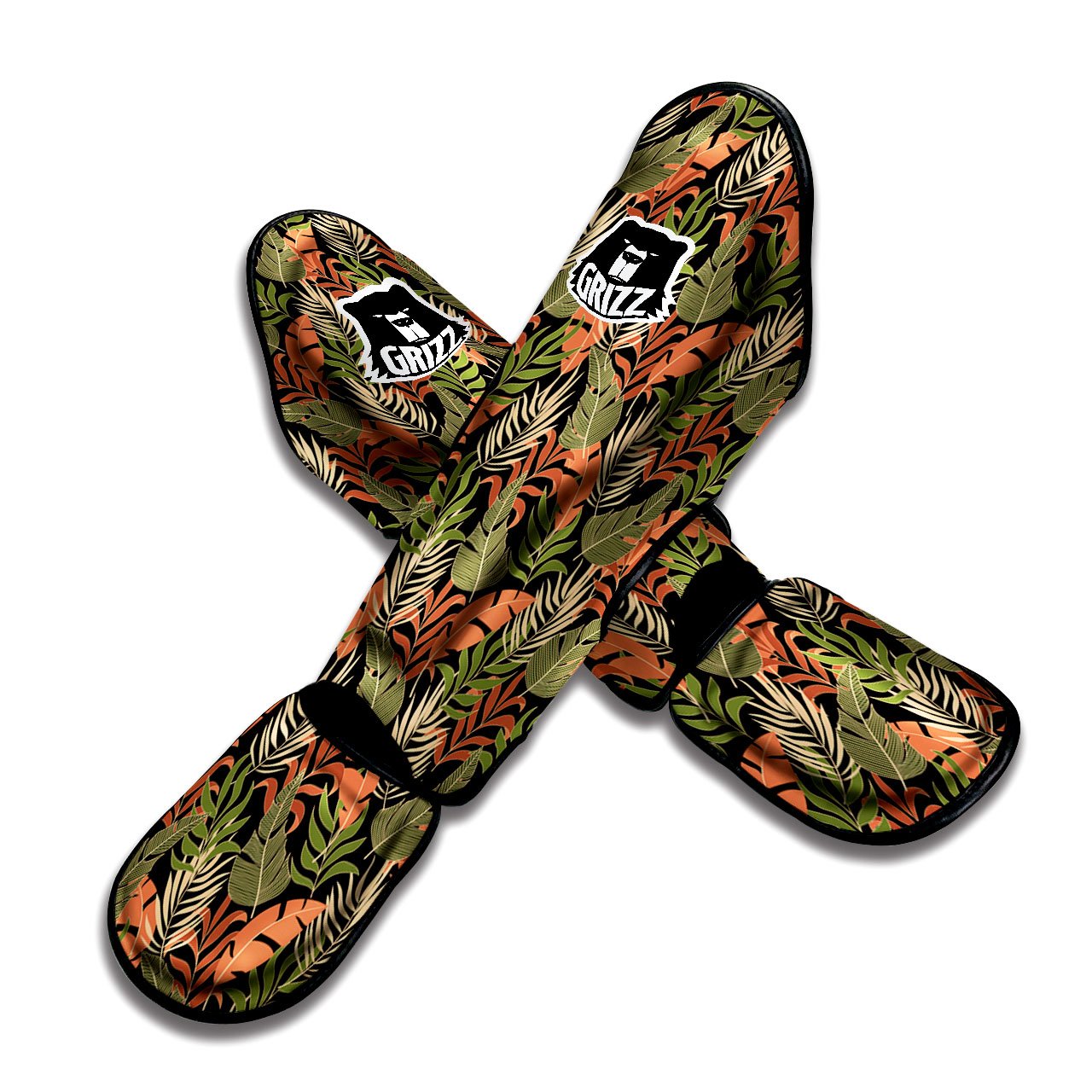 Jungle Hawaii Plants Tropical Print Pattern Muay Thai Shin Guards-grizzshop