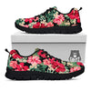 Jungle Hawaiian Tropical Print Pattern Black Sneaker-grizzshop