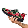 Jungle Hawaiian Tropical Print Pattern Black Sneaker-grizzshop