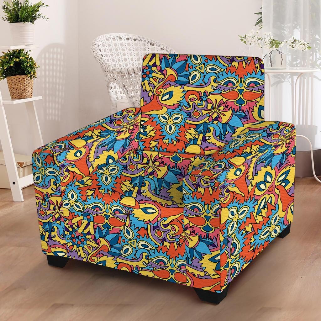 Jungle Hippie Psychedelic Trippy Armchair Cover-grizzshop