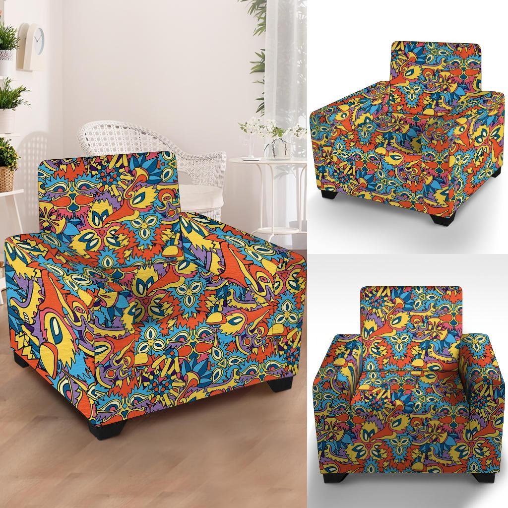 Jungle Hippie Psychedelic Trippy Armchair Cover-grizzshop