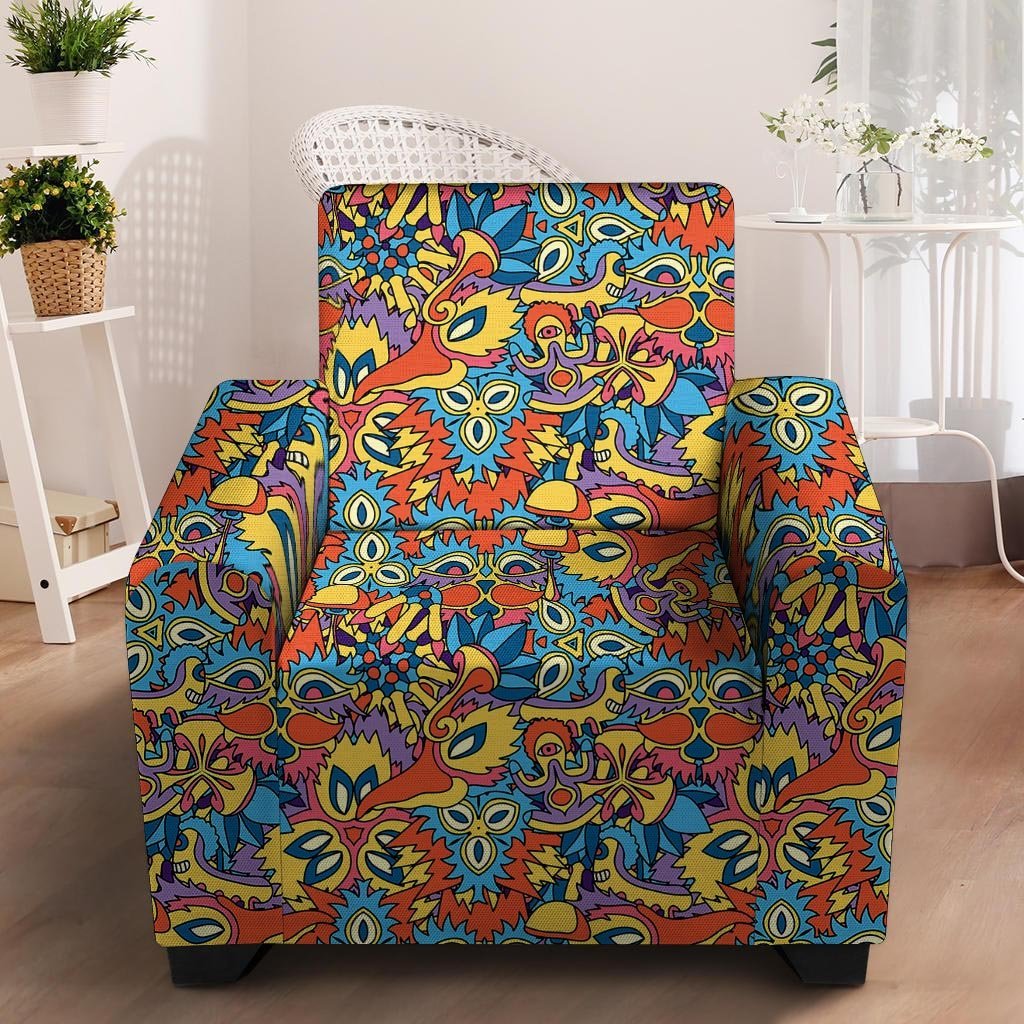 Jungle Hippie Psychedelic Trippy Armchair Cover-grizzshop