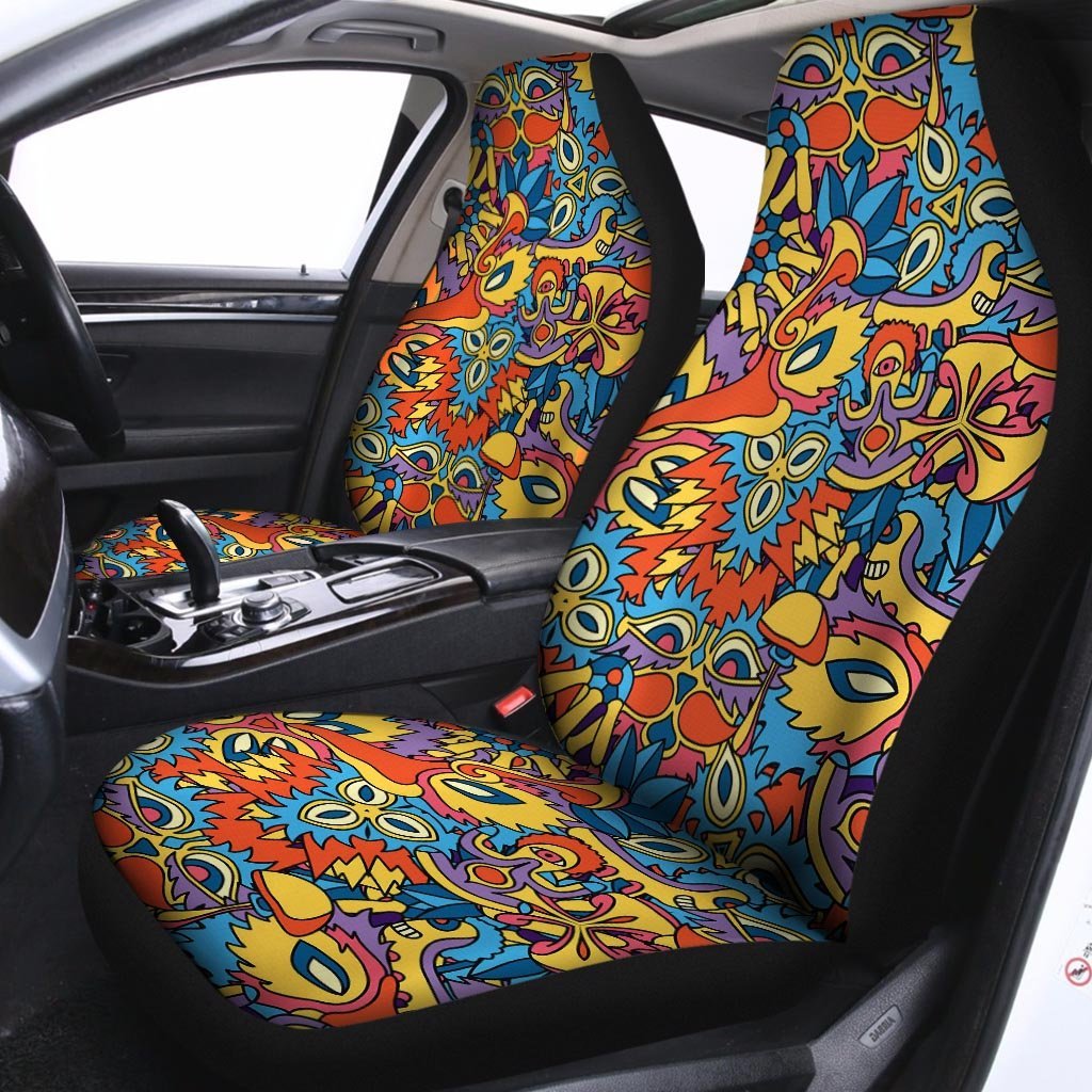 Jungle Hippie Psychedelic Trippy Car Seat Covers-grizzshop