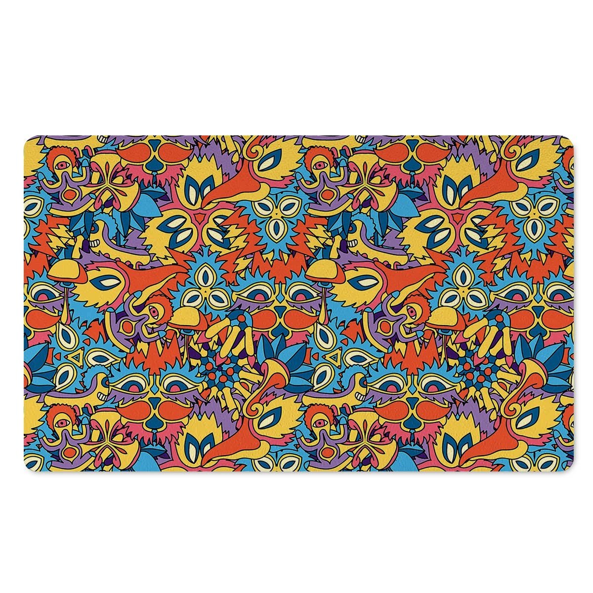 Jungle Hippie Psychedelic Trippy Door Mat-grizzshop