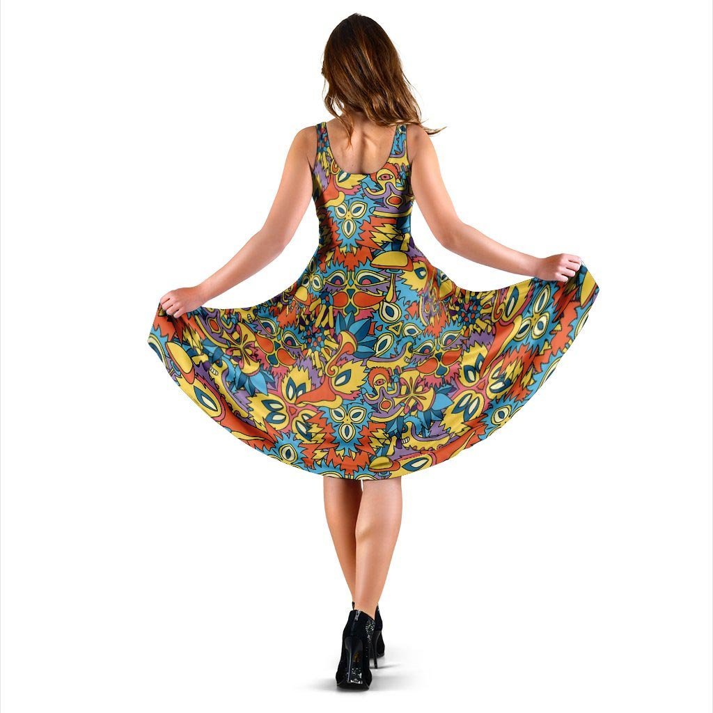 Jungle Hippie Psychedelic Trippy Dress-grizzshop