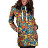 Jungle Hippie Psychedelic Trippy Hoodie Dress-grizzshop