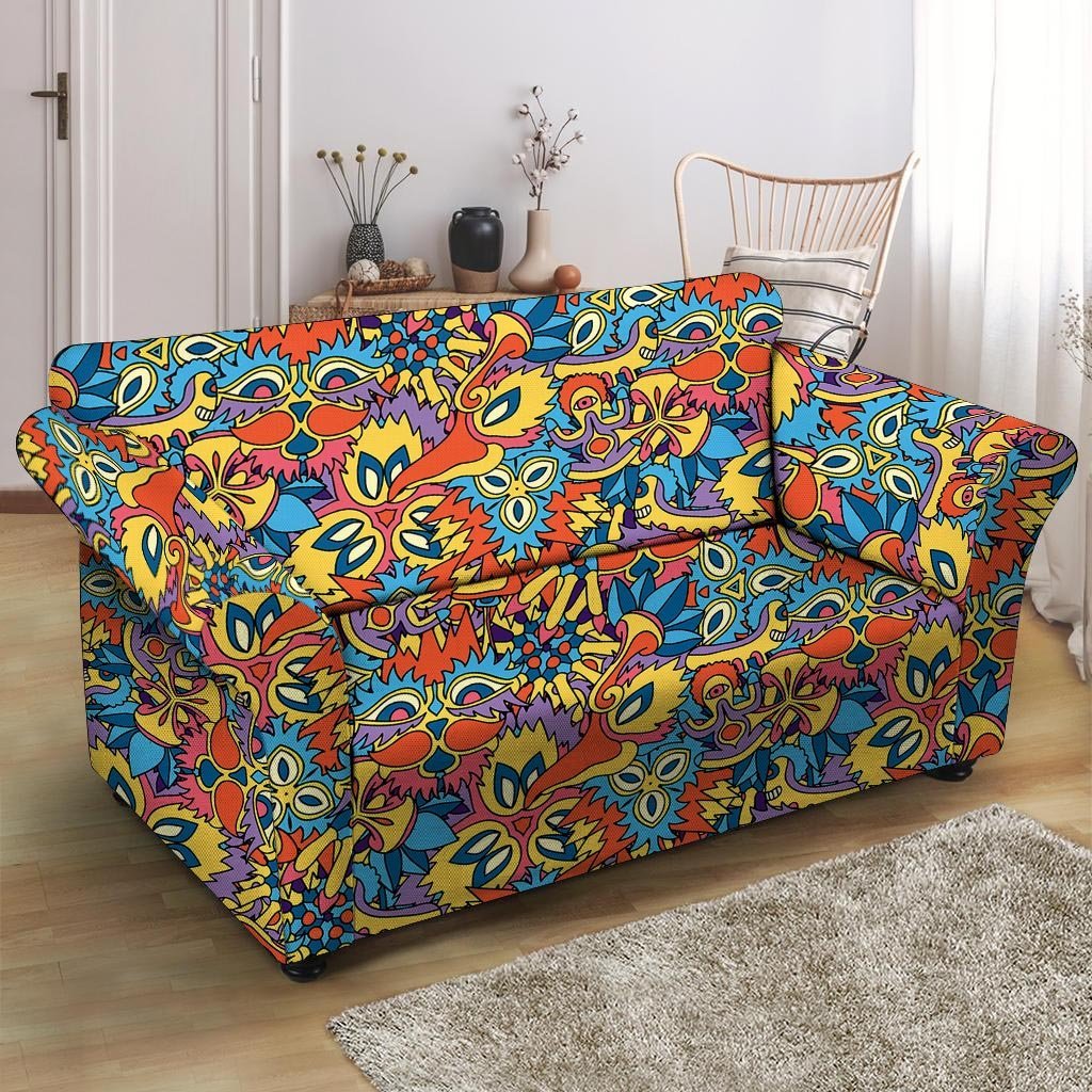 Jungle Hippie Psychedelic Trippy Loveseat Cover-grizzshop