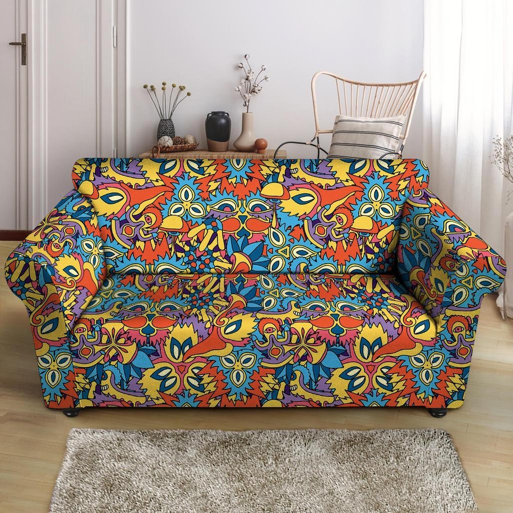 Jungle Hippie Psychedelic Trippy Loveseat Cover-grizzshop