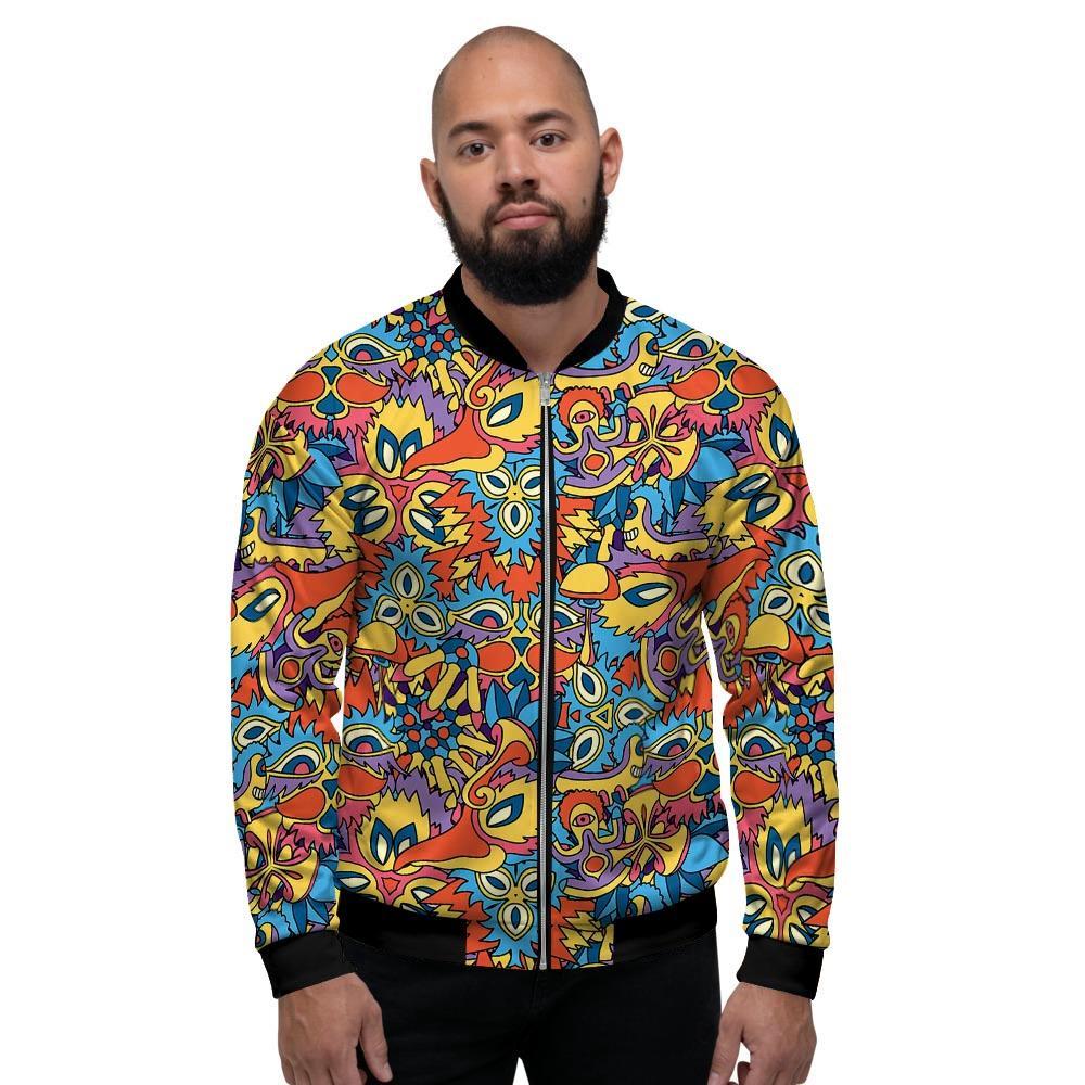 Jungle Hippie Psychedelic Trippy Men's Bomber Jacket-grizzshop