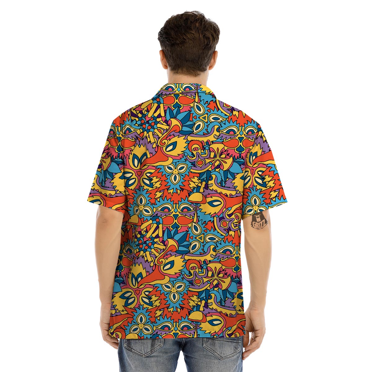 Jungle Hippie Psychedelic Trippy Men’s Hawaiian Shirt-grizzshop