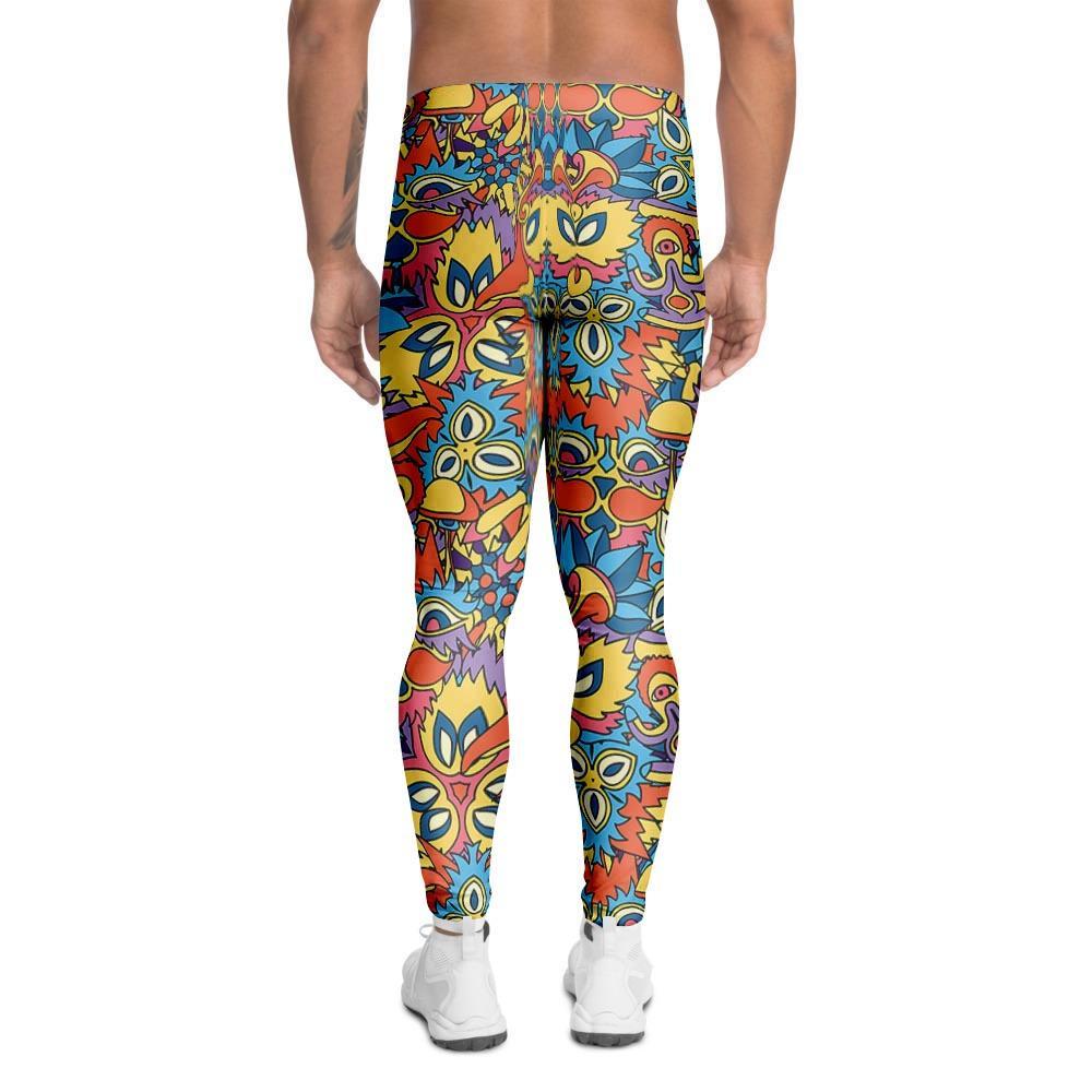 Jungle Hippie Psychedelic Trippy Men's Leggings-grizzshop