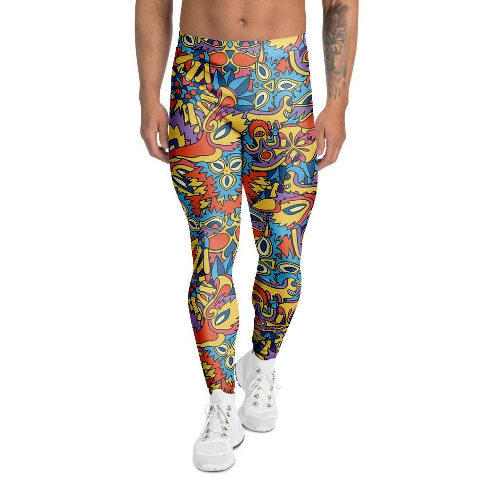 Jungle Hippie Psychedelic Trippy Men's Leggings-grizzshop