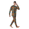 Jungle Hippie Psychedelic Trippy Men's Pajamas-grizzshop