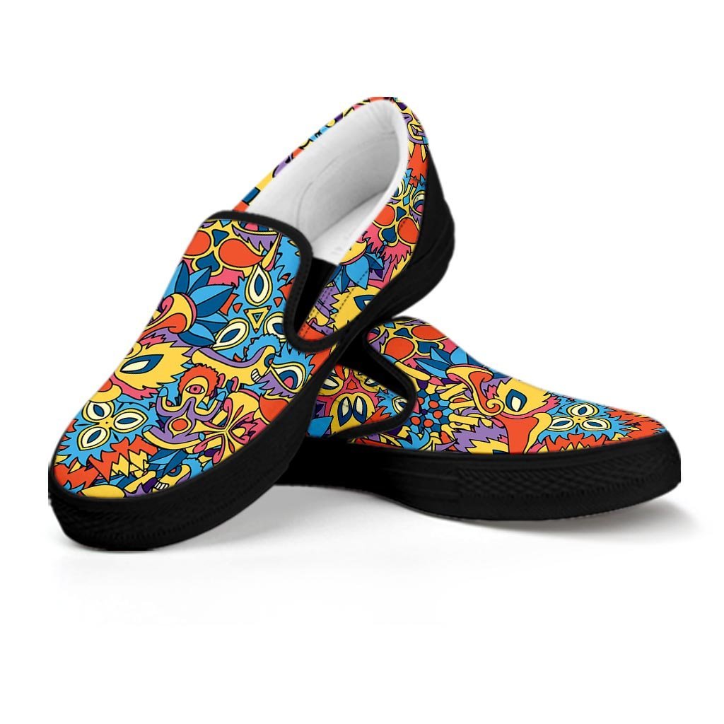 Jungle Hippie Psychedelic Trippy Men's Slip On Sneakers-grizzshop