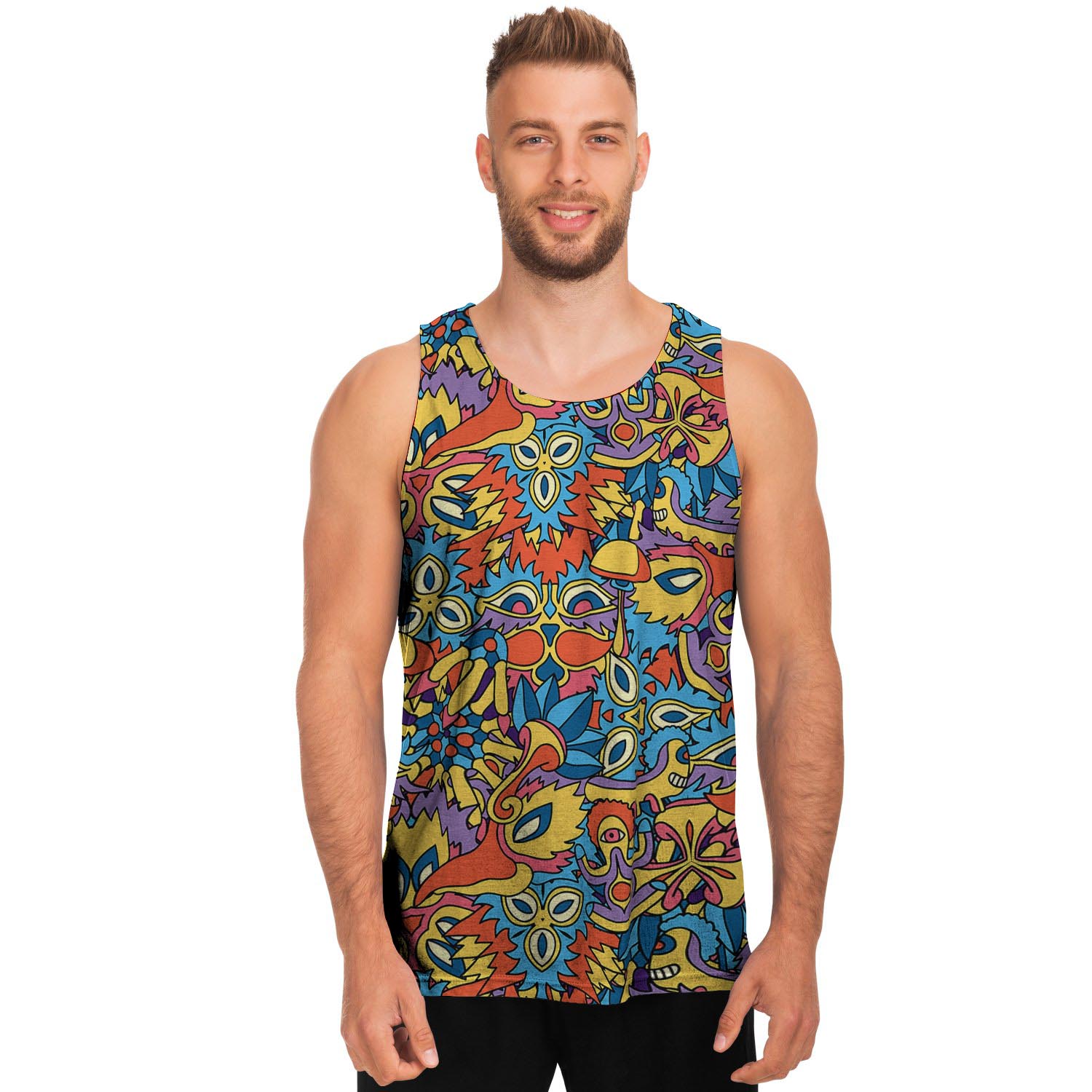 Jungle Hippie Psychedelic Trippy Men's Tank Tops-grizzshop