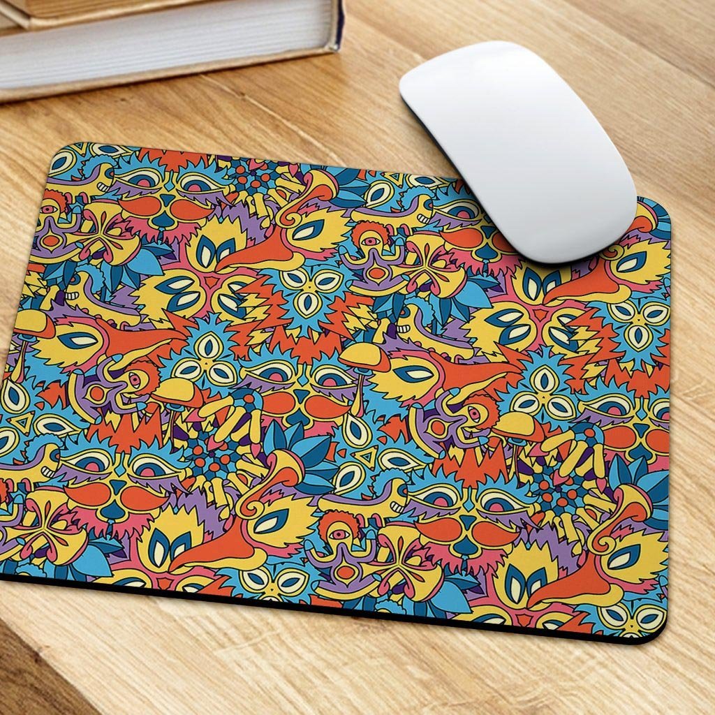 Jungle Hippie Psychedelic Trippy Mouse Pad-grizzshop