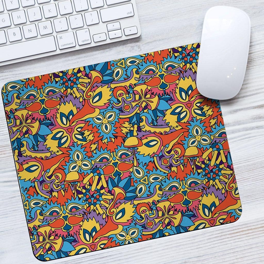 Jungle Hippie Psychedelic Trippy Mouse Pad-grizzshop