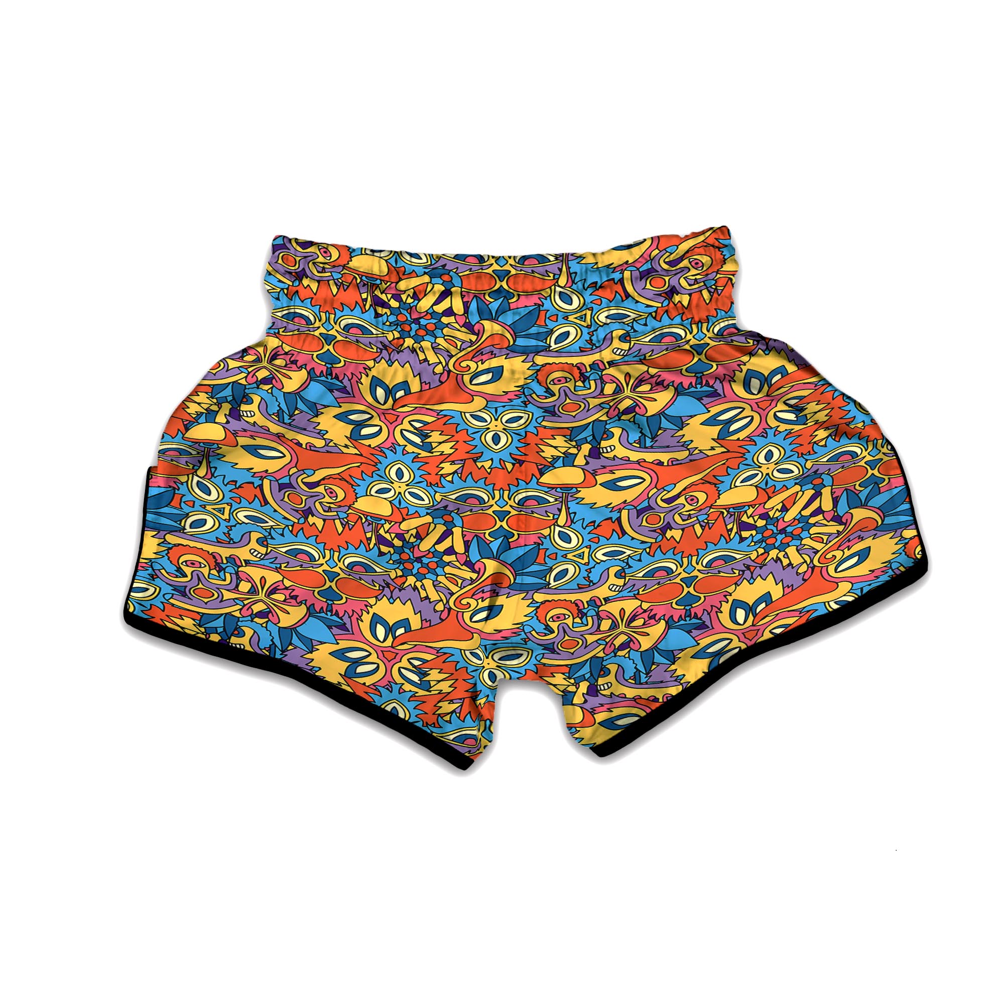 Jungle Hippie Psychedelic Trippy Muay Thai Boxing Shorts-grizzshop