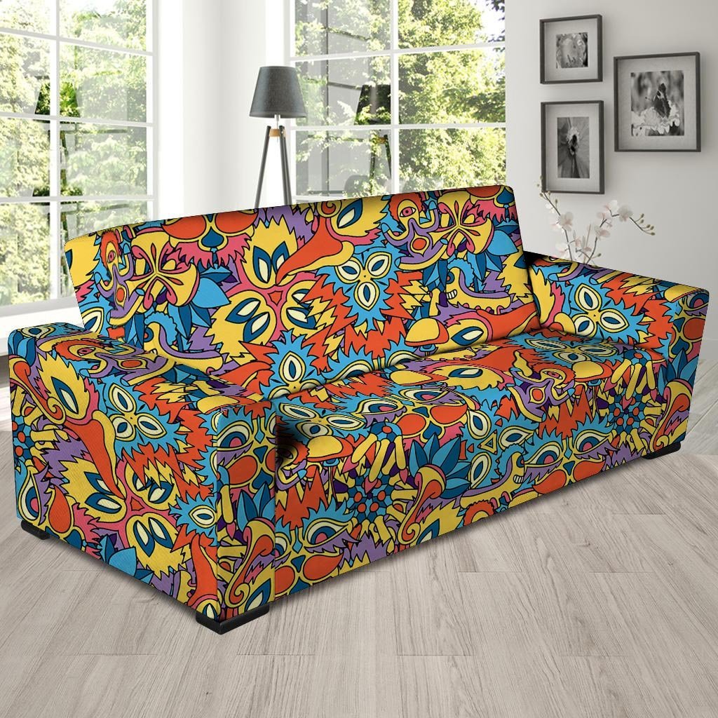 Jungle Hippie Psychedelic Trippy Sofa Cover-grizzshop