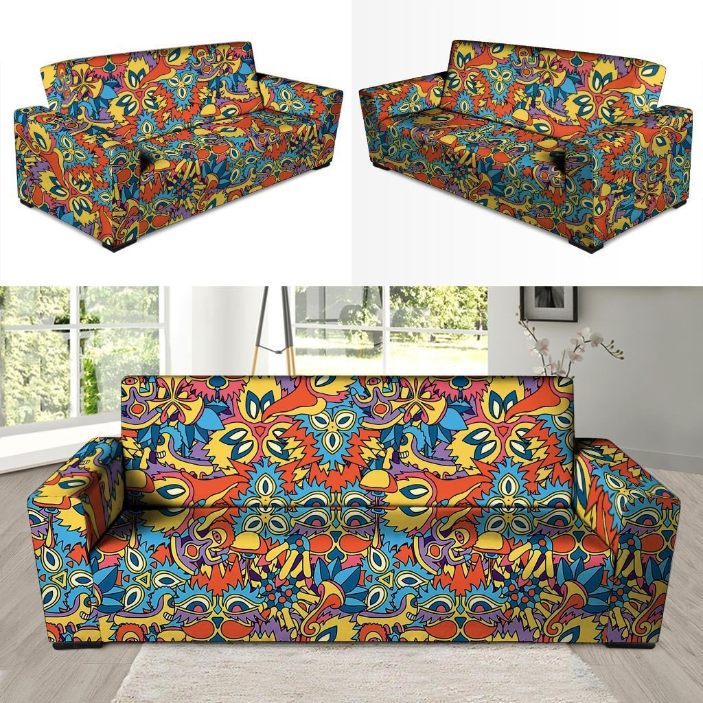 Jungle Hippie Psychedelic Trippy Sofa Cover-grizzshop