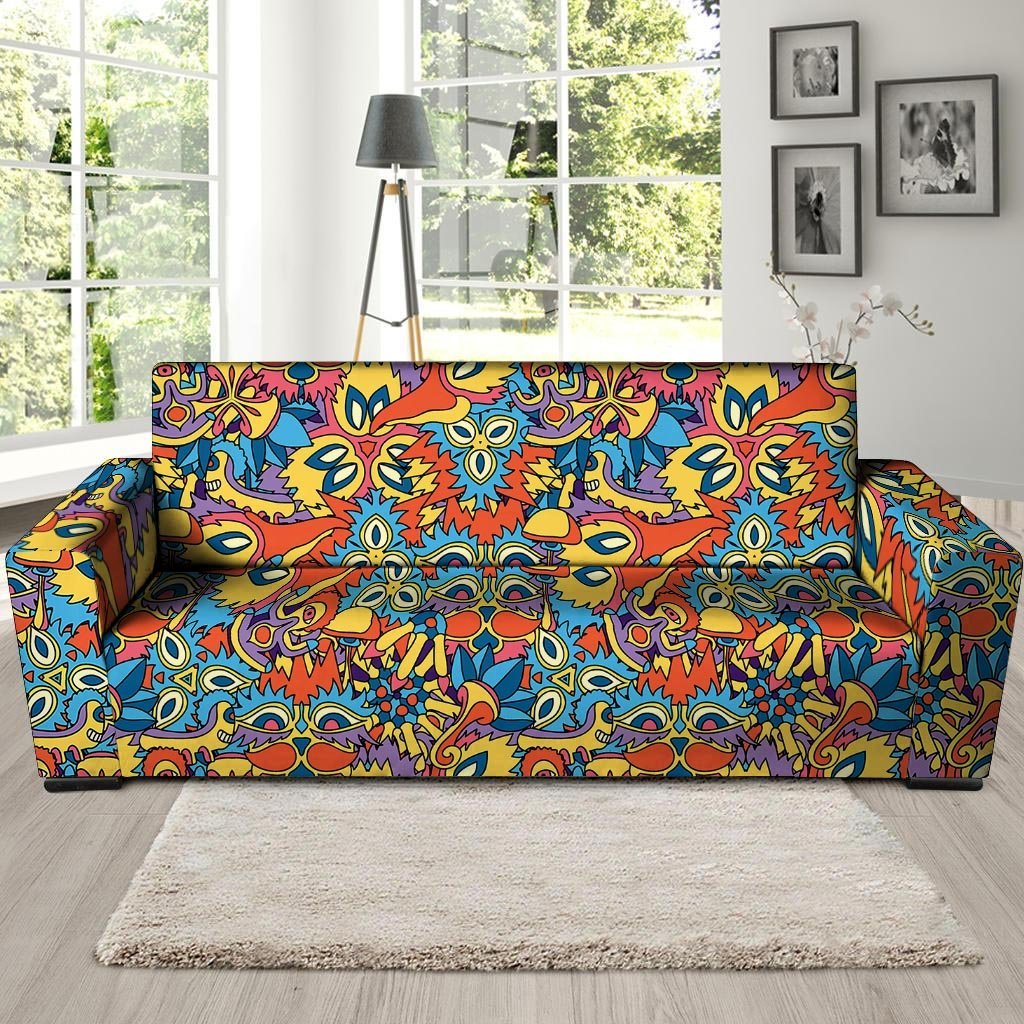 Jungle Hippie Psychedelic Trippy Sofa Cover-grizzshop